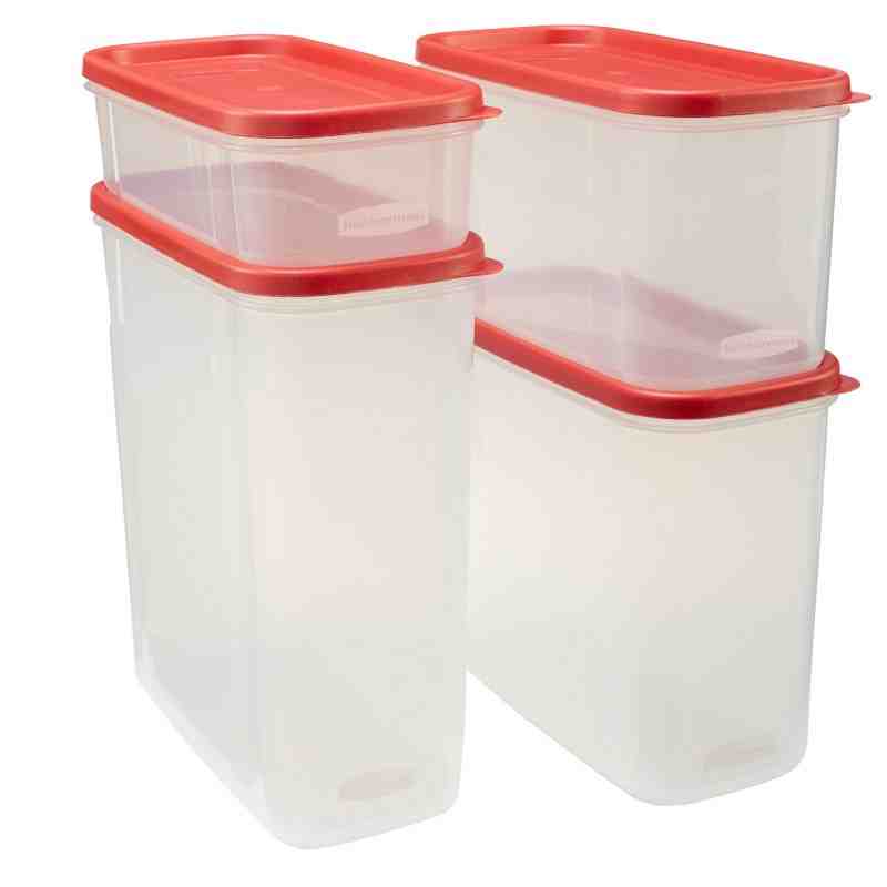 RUBBERMAID Housewares 1779888  Modular Canister Set 8/pc - Clear/Red, Case: 2 - [DefendUse.com] - 1779888 - Rubbermaid Houseware