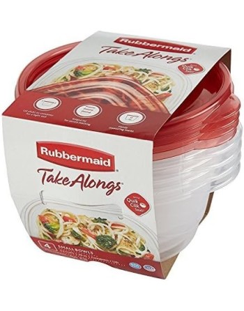 RUBBERMAID Housewares 2165445  TakeAlongs - 3 Comp Divided Rect Cont 3.7 Cup 3/pk-Blk, Case: 4 - [DefendUse.com] - 2165445 - Rub