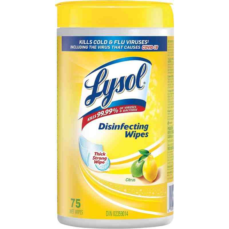 Lysol 19200-99369 Wipes, Cleaning, Tubs, Citrus Scent, Case of 6/75ct [CB993699] - [DefendUse.com] - 19200-99369 - Lysol® Disinf