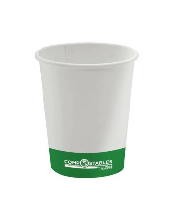 GLOBE  6054 Compostable Paper Cup-SingWall H/C 12oz-50/bg/20bg/cs, Case: 1000 - 50bg/20bg/cs - [DefendUse.com] - 6054 - Composta