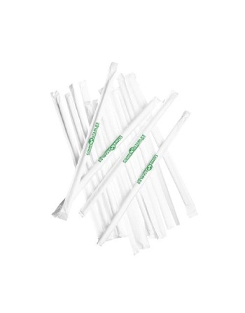 GLOBE  6095 Compostable Paper Straw- X-Strgth Wrappd-250bg/20bg/cs, Case: 5000 - 250/bg/20bg/cs - [DefendUse.com] - 6095 - Compo