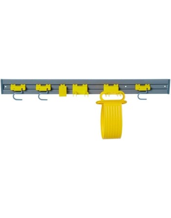 RUBBERMAID FG199300GRAY Closet Organizer/Tool Holder - 34" - Gray - [DefendUse.com] - FG199300GRAY - Broop/Mop Holders