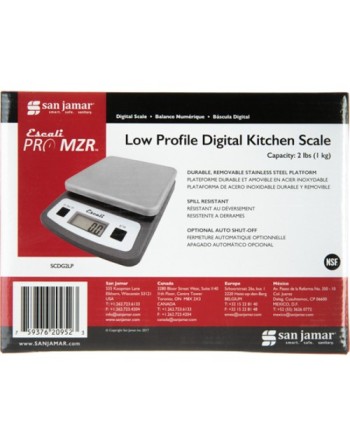 SanJamar SCDG2LP Low-Profile Digital Kitchen Scale 2 lb / 1 Kg - [DefendUse.com] - SCDG2LP - Rubbermaid Scales