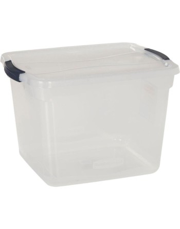 Rubbermaid RMCC300000 Clever Store Clear Latching Storage Tote w/Lid 30 Quart 16-7/8 x 13-3/8 x 11-1/2, 27.4L, Case of 8 - [Defe