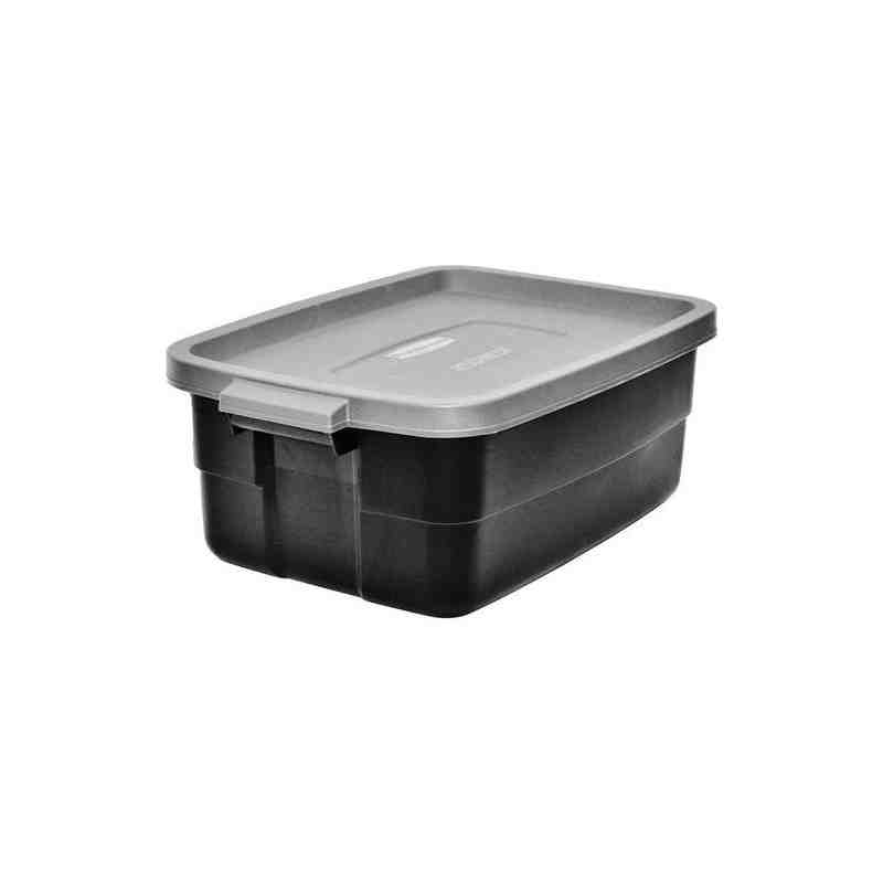 Rubbermaid RMRT100007 Roughneck Tote 10G - Black w/Cool Grey - 6/cs [2214] Case: 6 - [DefendUse.com] - RMRT100007 - Totes / Bins