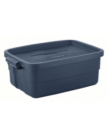 Rubbermaid RMRT100004 Roughneck Tote 10G - Dark Blue - 8/cs [2214] Case: 8 - [DefendUse.com] - RMRT100004 - Totes / Bins