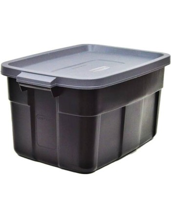 Rubbermaid RMRT140009 Roughneck Tote 14G - Black w/Cool Grey - 6/cs [2212] Case: 6 - [DefendUse.com] - RMRT140009 - Totes / Bins