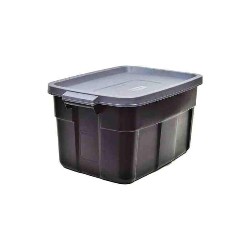 Rubbermaid RMRT140009 Roughneck Tote 14G - Black w/Cool Grey - 6/cs [2212] Case: 6 - [DefendUse.com] - RMRT140009 - Totes / Bins