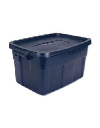 Rubbermaid RMRT140008 Roughneck Tote 14G - Dark Blue - 6/cs [2212] Case: 6 - [DefendUse.com] - RMRT140008 - Totes / Bins