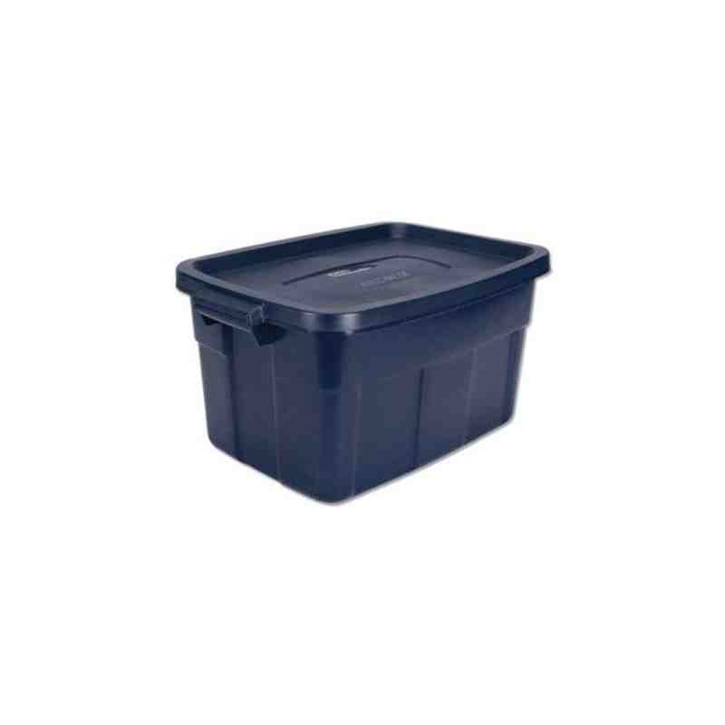 Rubbermaid RMRT140008 Roughneck Tote 14G - Dark Blue - 6/cs [2212] Case: 6 - [DefendUse.com] - RMRT140008 - Totes / Bins