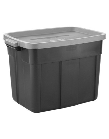 Rubbermaid RMRT180025 Roughneck Tote 18G - Black/Cool Grey - 6/cs [2215] Case: 6 - [DefendUse.com] - RMRT180025 - Totes / Bins