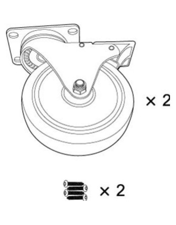 RUBBERMAID Special Made FG9W71L1GRAY Part - 5" Diameter Caster Kit - [DefendUse.com] - FG9W71L1GRAY - Rubbermaid Special Made