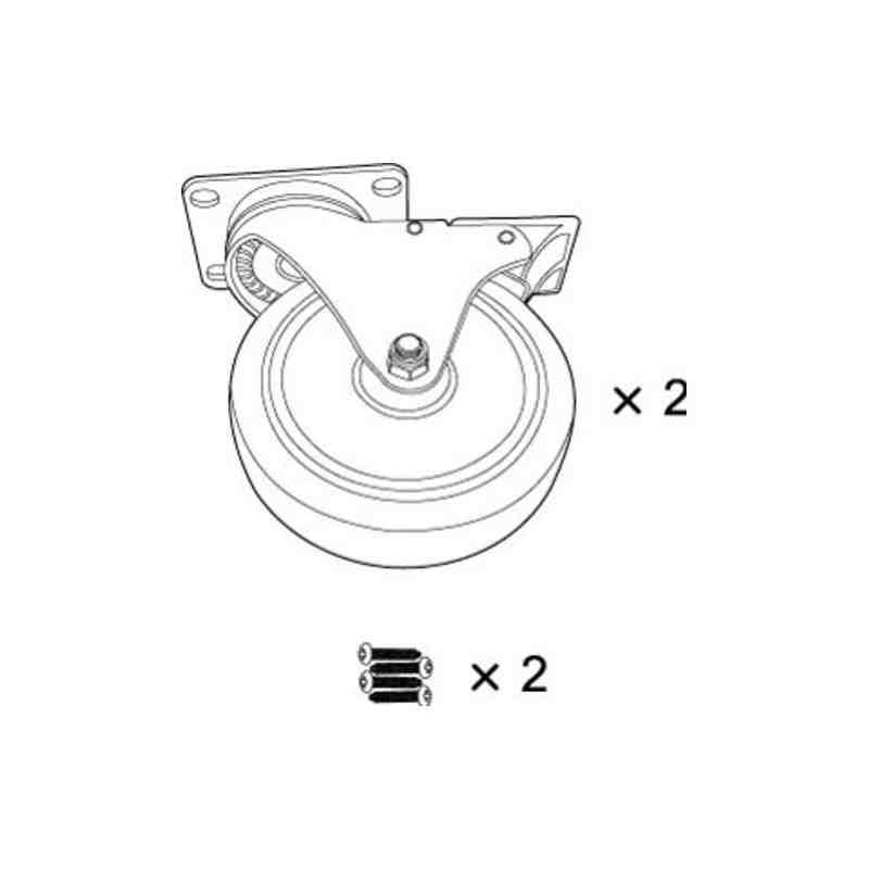 RUBBERMAID Special Made FG9W71L1GRAY Part - 5" Diameter Caster Kit - [DefendUse.com] - FG9W71L1GRAY - Rubbermaid Special Made