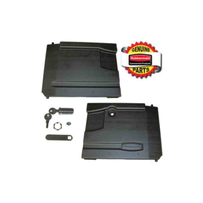 RUBBERMAID Special Made FG4094L1BLA Part - Door Kit (2) w/Lock - Black - [DefendUse.com] - FG4094L1BLA - Rubbermaid Special Made