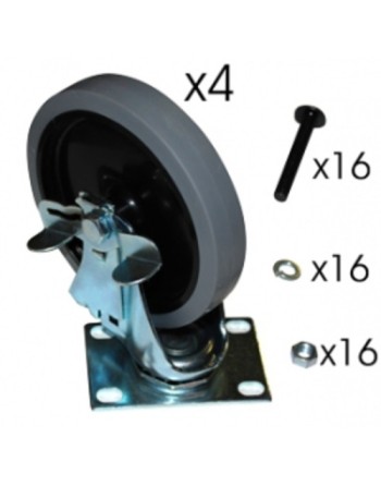 RUBBERMAID Special Made FG4300L80000 Part - Caster Kit For 3n1 Cart - [DefendUse.com] - FG4300L80000 - Rubbermaid Special Made