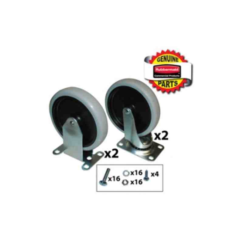 RUBBERMAID Special Made FG9T66L10000 Part - Caster Kit-2 Rigid, 2 Swivel,W/Hardwr - [DefendUse.com] - FG9T66L10000 - Rubbermaid 