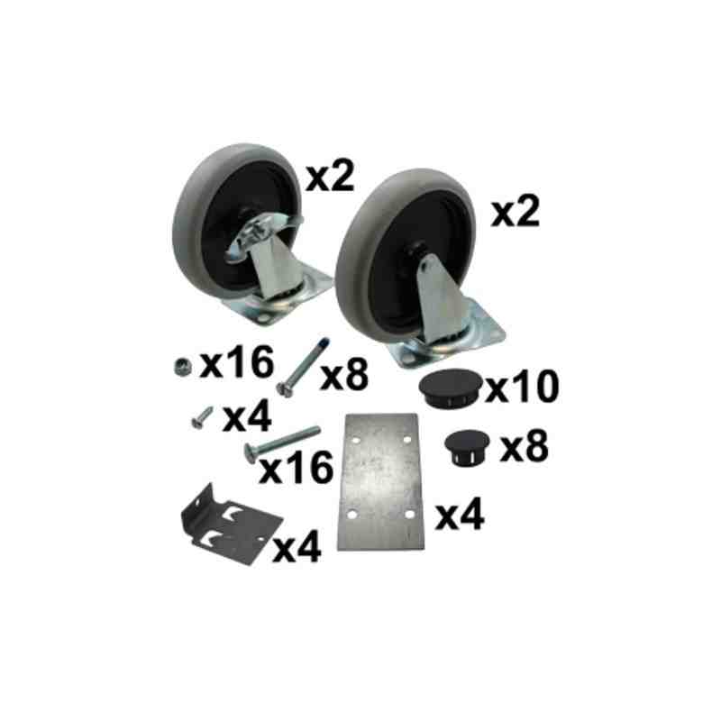 RUBBERMAID Special Made FG3317L1OWHT Part - Max Rack Caster & Hdware (2 Rigid/2 Swivel) - [DefendUse.com] - FG3317L1OWHT - Rubbe