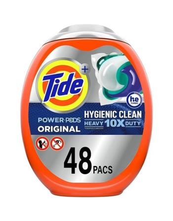 Tide 37000-59080 Mega Pods, Heavy-Duty 10X Power PODS Laundry Detergent - 48 Pods - Original Scent, Case of 4 - [DefendUse.com] 