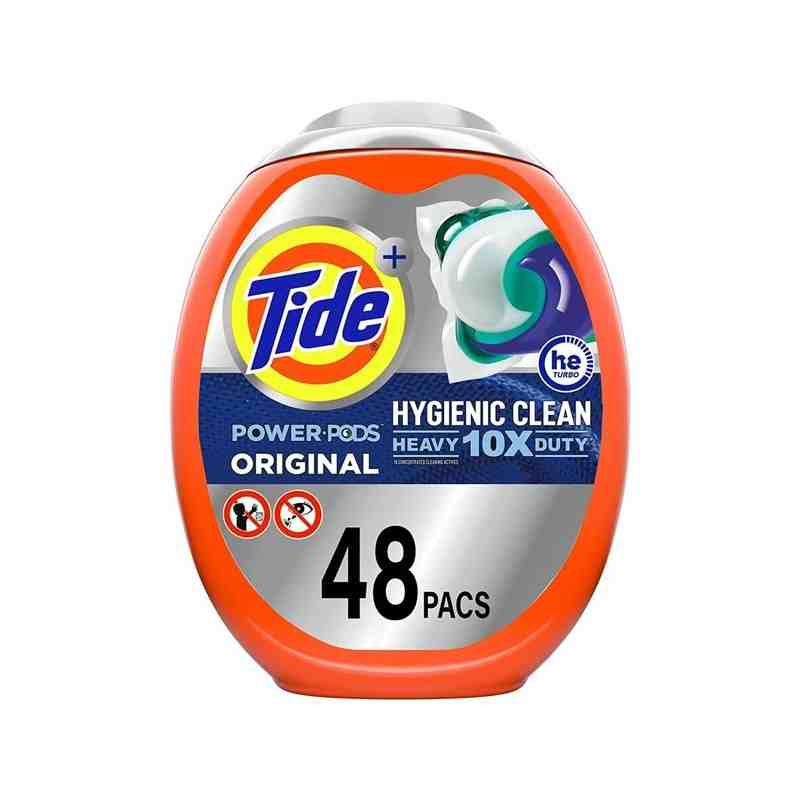 Tide 37000-59080 Mega Pods, Heavy-Duty 10X Power PODS Laundry Detergent - 48 Pods - Original Scent, Case of 4 - [DefendUse.com] 