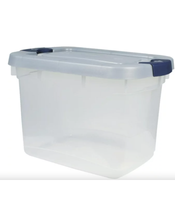 Rubbermaid RMRC019000 19qt Clear Storage Box Tote Latched, Case of 6 - [DefendUse.com] - RMRC019000 - Rubbermaid Commercial Clea