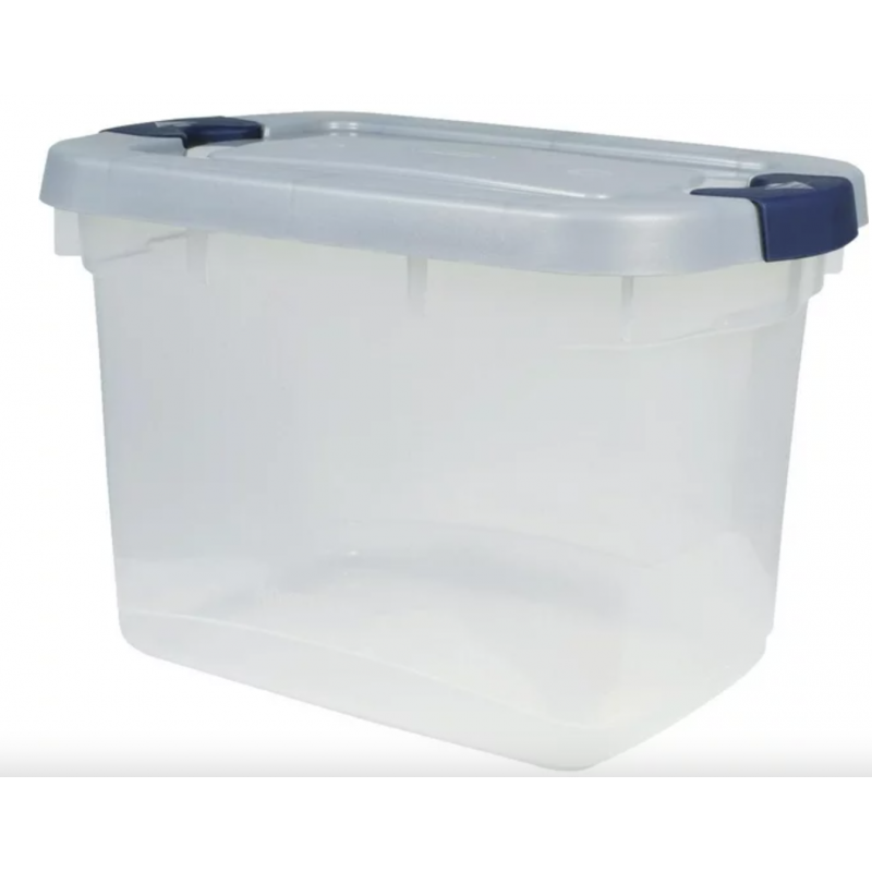 Rubbermaid RMRC019000 19qt Clear Storage Box Tote Latched, Case of 6 - [DefendUse.com] - RMRC019000 - Rubbermaid Commercial Clea