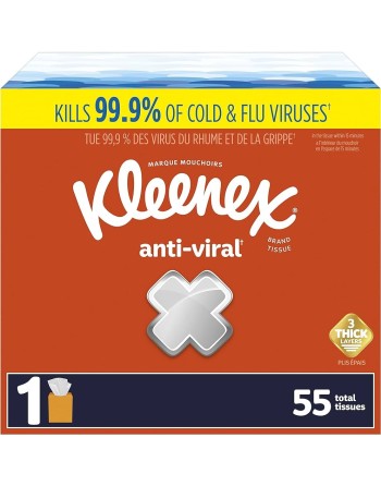 Kleenex 54552 Anti-Viral 55 Sheet 2-Ply Facial Tissue Cube - 12/Case - [DefendUse.com] - 54552 - Kleenex®