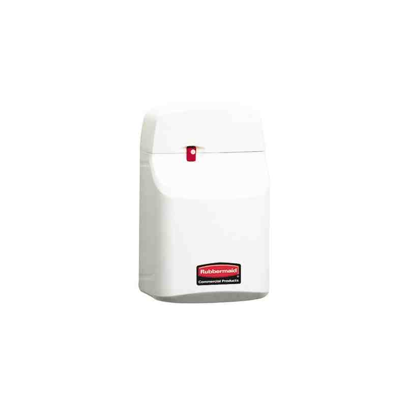 Rubbermaid FG513700OWHT Metered Air Freshener Dispenser, 800 cu. ft. Coverage, Aerosol Canister Refill Type, White - [DefendUse.