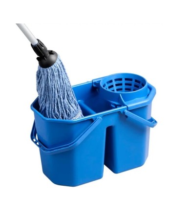 M2 PAM1083 Heavy Duty Double Bucket 15L w/Cone - Blue, Case of 10 - [DefendUse.com] - PAM1083 - M2 Professional Cleaning Product