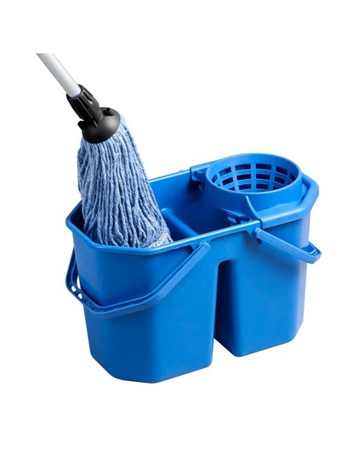 M2 PAM1083 Heavy Duty Double Bucket 15L w/Cone - Blue, Case of 10 - [DefendUse.com] - PAM1083 - M2 Professional Cleaning Product