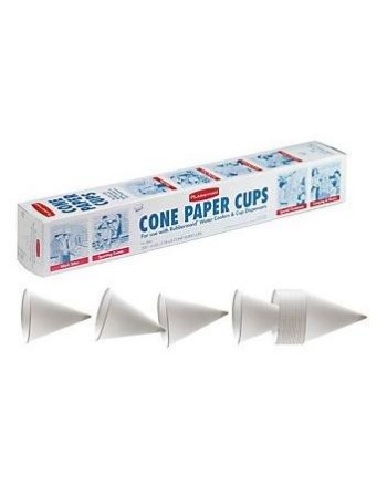 Rubbermaid 1634-12-910 Paper Cone Cups, 4oz, White, 200/Pack - [DefendUse.com] - 1634-12-910 - Rubbermaid Housewares