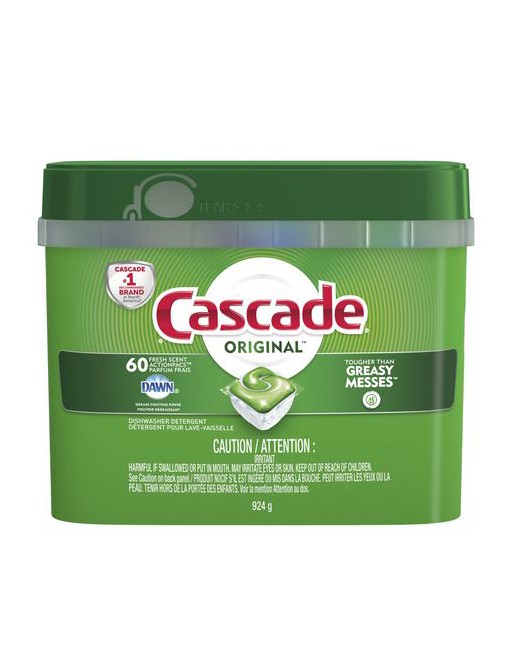 Cascade 3700089620 Cascade® Complete®Action Pacs Dishwasher Detergent Fresh Scent 60 Count, Case of 6 - [DefendUse.com] - 37000-