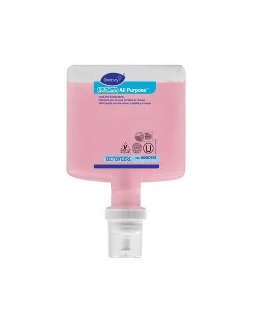 Diversey 100907876 Soft Care® All Purpose Hand Soap Refill Cartridge, Case of 6x1.3L - [DefendUse.com] - 100907876 - Soft Care®