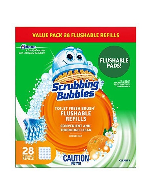 Scrubbing Bubbles 62913734929 Toilet Fresh Brush Flushable Refill, Case of 6/28ct - [DefendUse.com] - 62913734929 - Scrubbing Bu