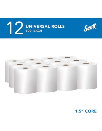 Scott® 01040 Essential Universal Hard Roll Towel, 1-Ply, White, 800', 12 Rolls/Case - [DefendUse.com] - 01040 - Scott Paper Towe