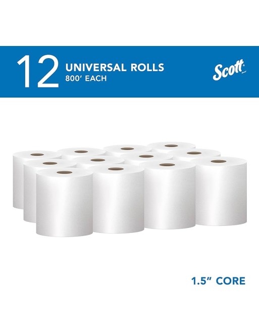 Scott® 01040 Essential Universal Hard Roll Towel, 1-Ply, White, 800', 12 Rolls/Case - [DefendUse.com] - 01040 - Scott Paper Towe