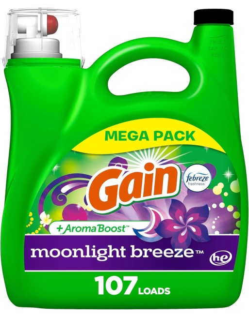 Gain 37000-77196  Liquid Laundry HE Moonlt Breeze 107Ld - 4/4.55L - [DefendUse.com] - 37000-77196 - Gain Laundry