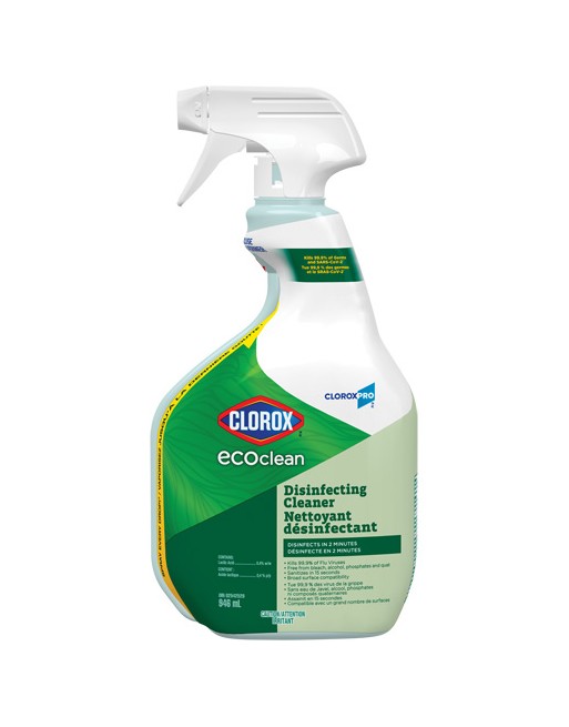 Clorox 55938 CloroxPro™ Clorox™ EcoClean Disinfecting Cleaner, 946 ml, Trigger Bottle, Case of 12 - [DefendUse.com] - 55938 - Cl