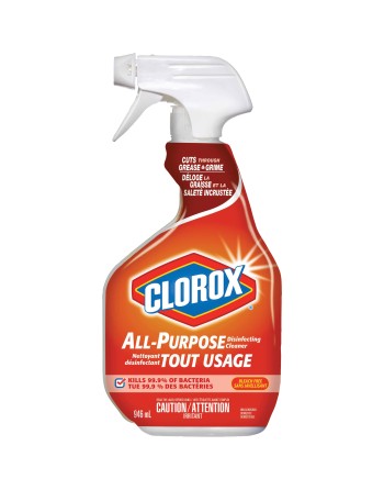 Clorox 01401 All-Purpose Disinfecting Cleaner Spray, 946 ml, Trigger Bottle, Case of 9 - [DefendUse.com] - 01401 - Home