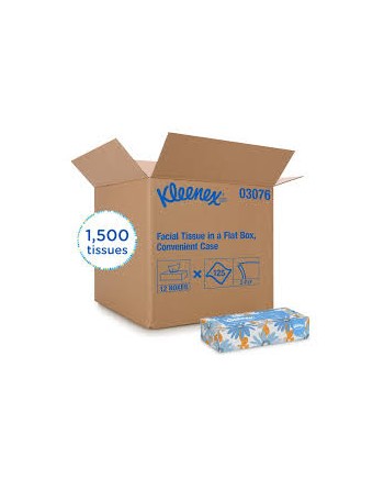 Kleenex® 03076 Facial Tissue - Convenience Case, 2 Ply, 7.8" L x 8.3" W, 125 Sheets/Box, Case of 12 - [DefendUse.com] - 03076 - 