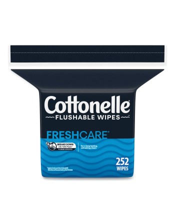 Cottonelle 43541 Cottonelle Fresh Care Refill Bag, 252 ct, Flushable Wipes 3.6X5.25X7.75 White, Case of 4 - [DefendUse.com] - 43