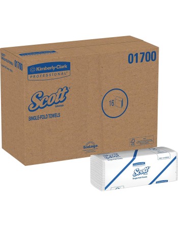 Scott Single Fold Towels, 250 Sheet/16 Per Case - [DefendUse.com] - 01700 - Scott®