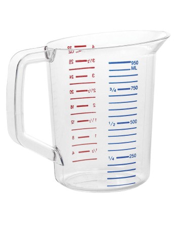 Rubbermaid FG321600CLR Bouncer 1 Qt. Clear Polycarbonate Plastic Measuring Cup - [Cleaning Supplies Canada Discounts] - FG321600