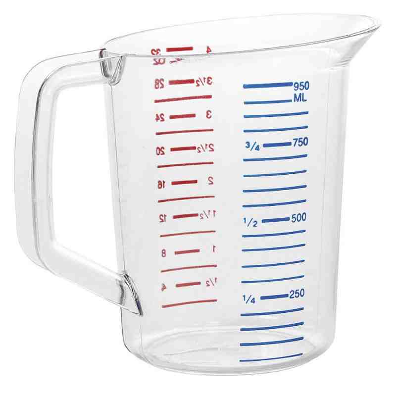 Rubbermaid FG321600CLR Bouncer 1 Qt. Clear Polycarbonate Plastic Measuring Cup - [Cleaning Supplies Canada Discounts] - FG321600