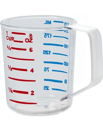 Rubbermaid FG321000CLR Bouncer 1 Cup Clear Polycarbonate Plastic Measuring Cup - [Cleaning Supplies Canada Discounts] - FG321000