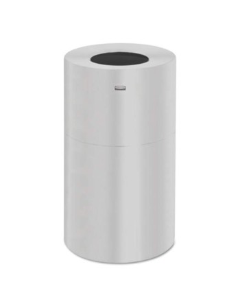 RUBBERMAID  Atrium®Open-Top Waste Receptacle, Metal, 35 US gal. - [DefendUse.com] - FGAOT35SAGL - Stainless Steel Trash Containe