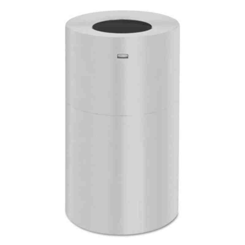 RUBBERMAID  Atrium®Open-Top Waste Receptacle, Metal, 35 US gal. - [DefendUse.com] - FGAOT35SAGL - Stainless Steel Trash Containe