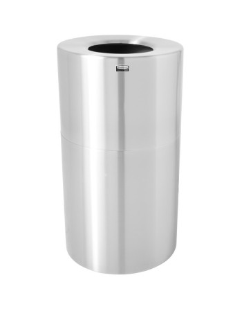 RUBBERMAID  Atrium®Open-Top Waste Receptacle, Metal, 35 US gal. - [DefendUse.com] - FGAOT35SAPL - Stainless Steel Trash Containe