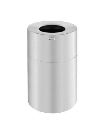 RUBBERMAID FGAOT62SA Atrium®Open-Top Waste Receptacle, Metal, 55 US gal. - [DefendUse.com] - FGAOT62SA - Stainless Steel Trash C