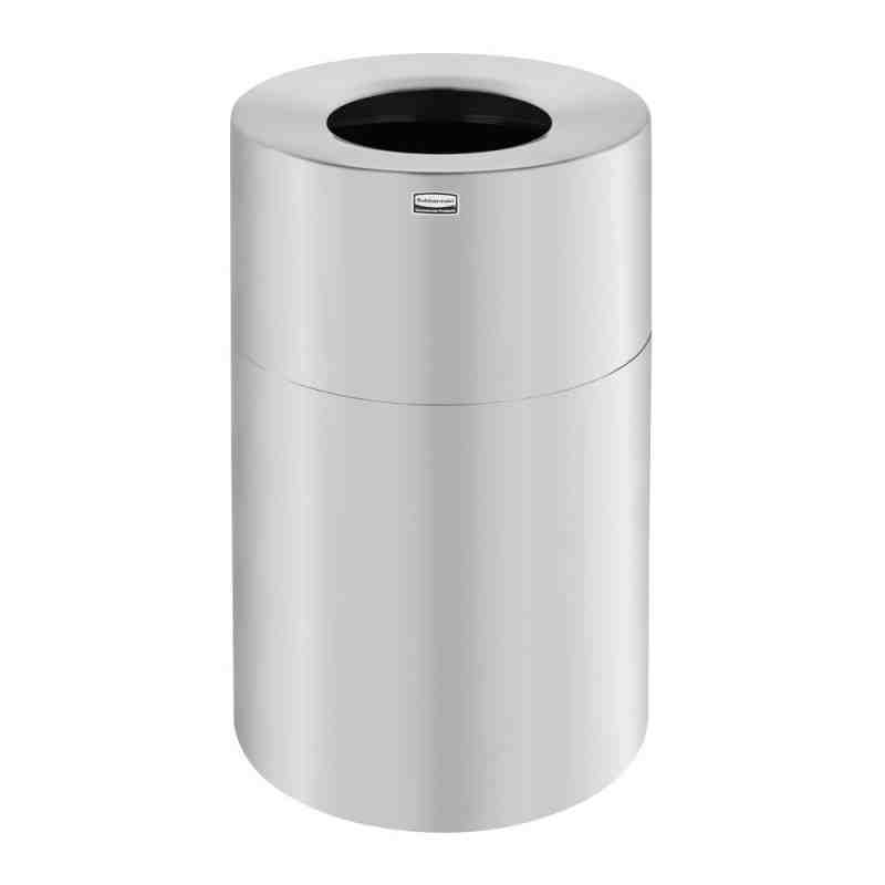 RUBBERMAID FGAOT62SA Atrium®Open-Top Waste Receptacle, Metal, 55 US gal. - [DefendUse.com] - FGAOT62SA - Stainless Steel Trash C