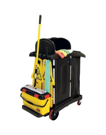 HYGEN™ Microfibre Cleaning Janitorial Cart System Kit, Black/Yellow, 1/EA - [Cleaning Supplies Canada Discounts] - 1784284 - [De